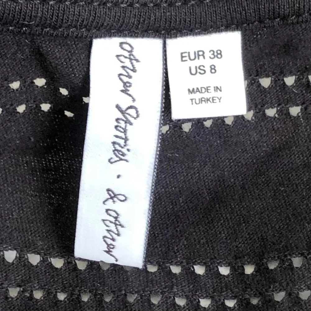 & Other Stories Black Perforated Top Sz 8